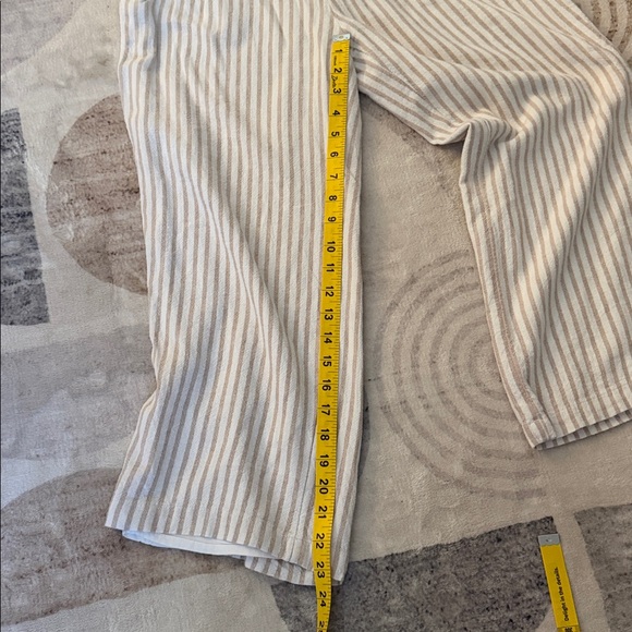 Abercrombie & Fitch Striped Tan Women’s Linen Blend lined Pant size:Sr - Picture 5 of 13